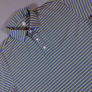 Turtle Son Mens Tour Performance Polo Shirt Size L Stripe Short Sleeve Golf